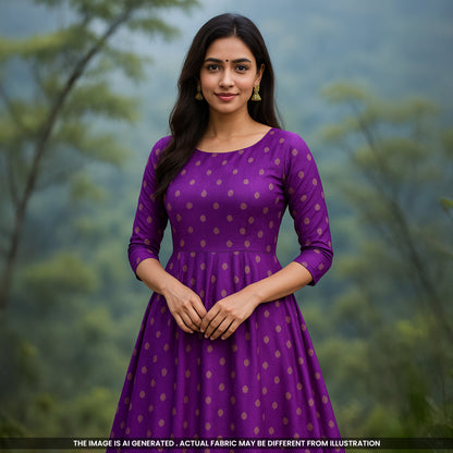 Zari Buti Work Raw Silk Fabric-F5043