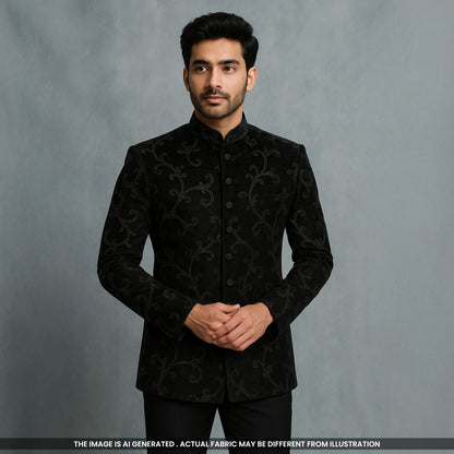 Glitter Work Velvet Fabric-F5046