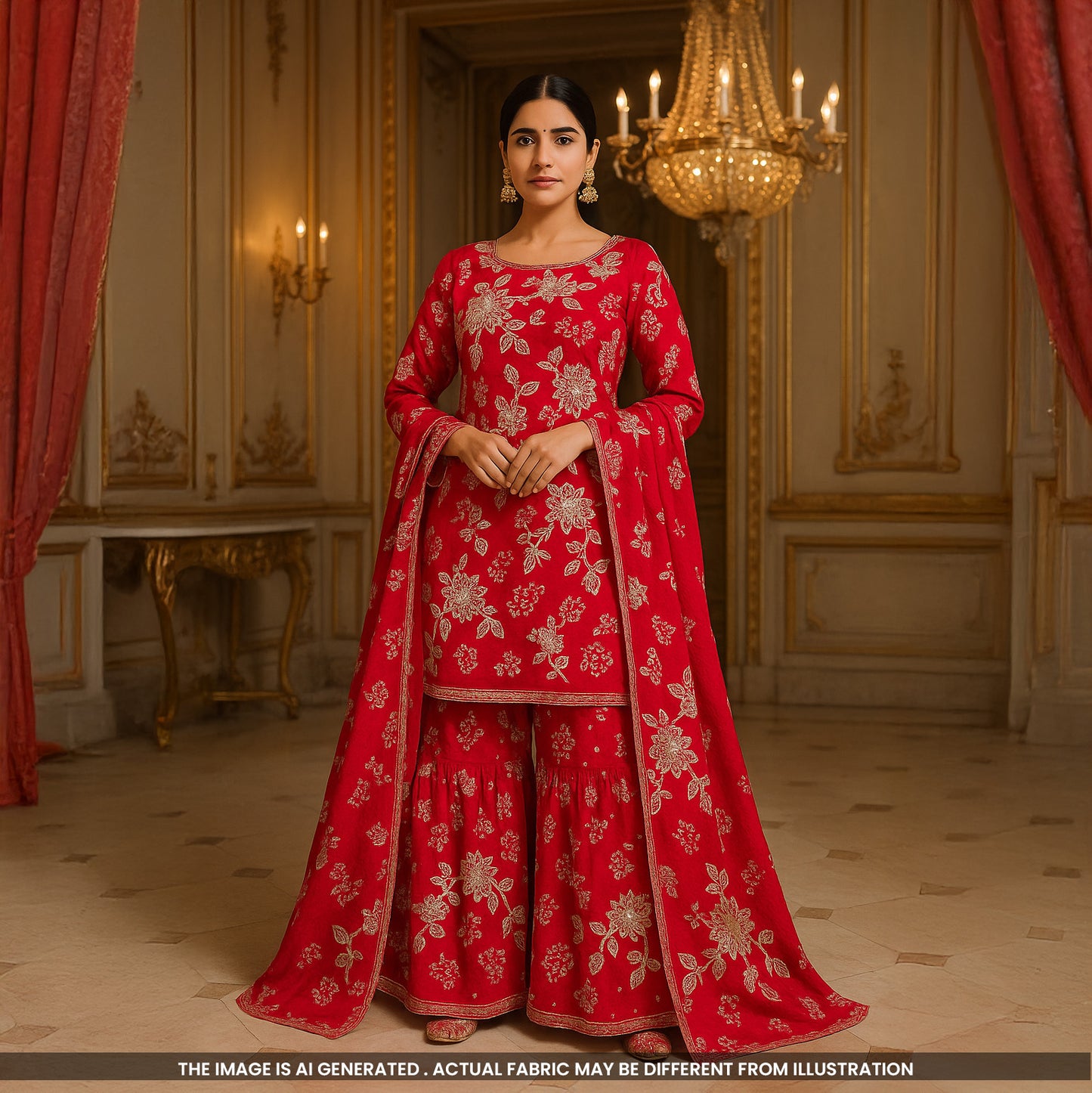 Cut Dana Thread Sequins Crepe Fabric-F5062