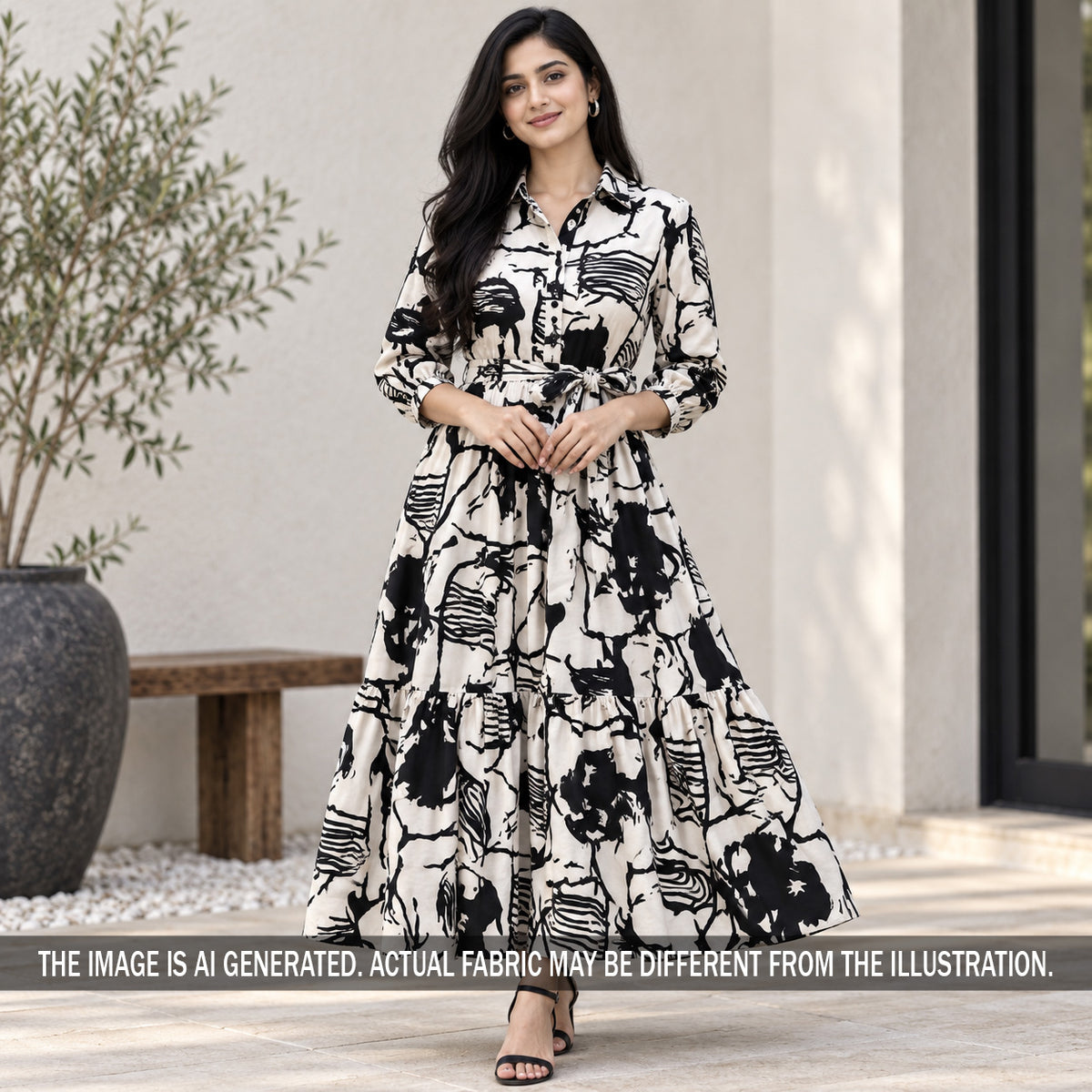 Digital Print Modal Satin Fabric - F7437