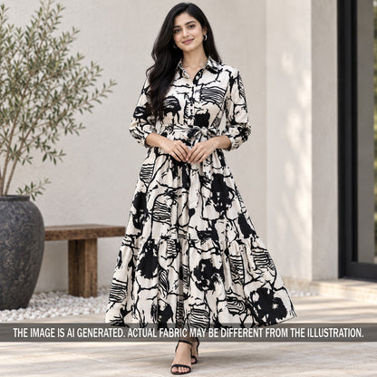 Digital Print Modal Satin Fabric - F7437