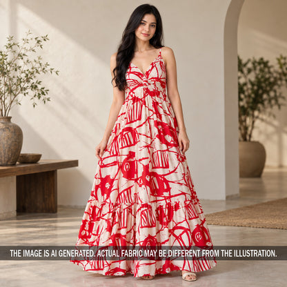 Printed Modal Satin Fabric - F7443