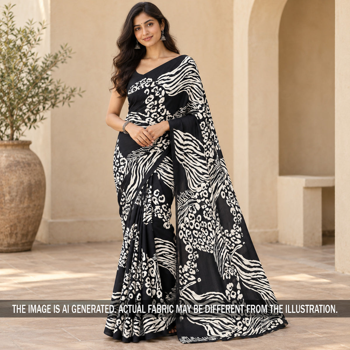 Printed Modal Satin Fabric - F7441