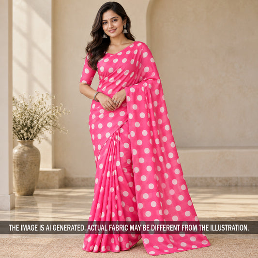 Polka Dot Crepe Satin Fabric - F7446