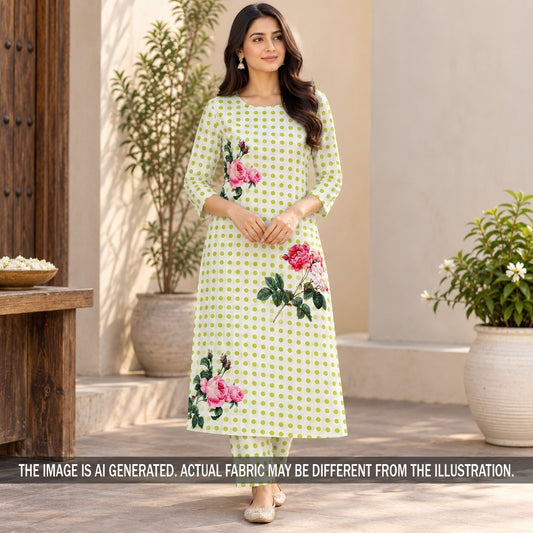 Printed Polka Dot Crepe Fabric - F7460