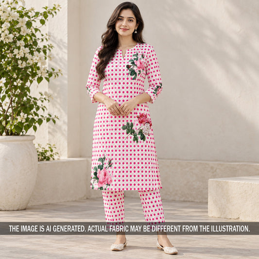 Printed Polka Dot Crepe Fabric - F7458