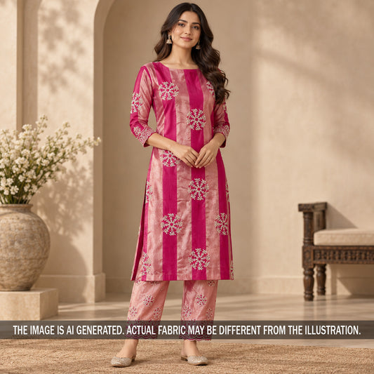 Zari Sequins Thread Embroidered Tissue Fabric - F7464