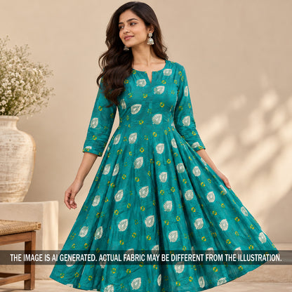 Pure Bandhani Silk Fabric - F7473