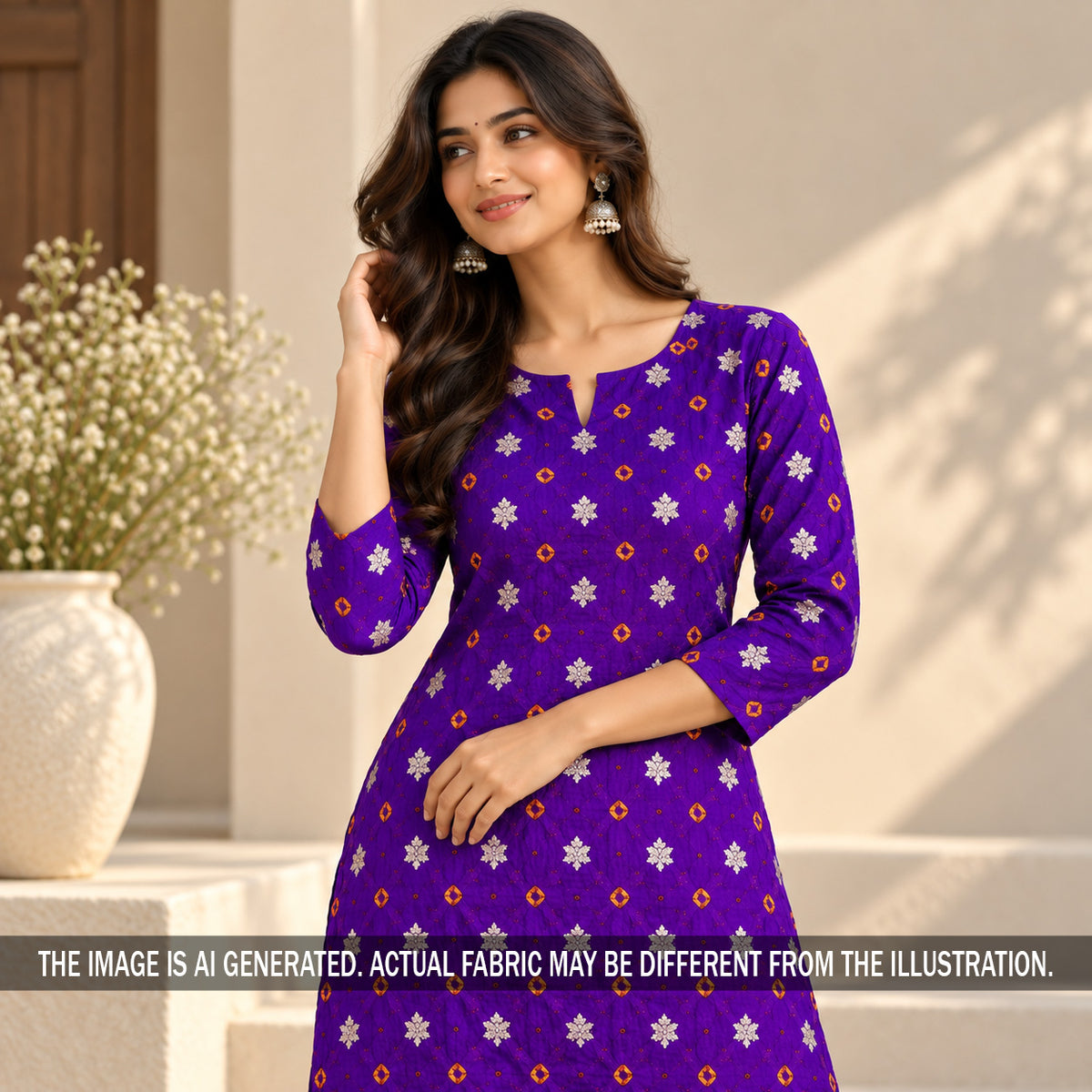 Pure Bandhani Silk Fabric - F7478