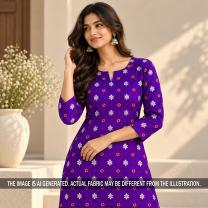 Pure Bandhani Silk Fabric - F7478