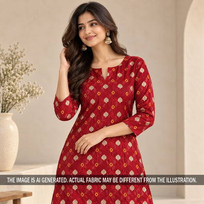 Pure Bandhani Silk Fabric - F7476