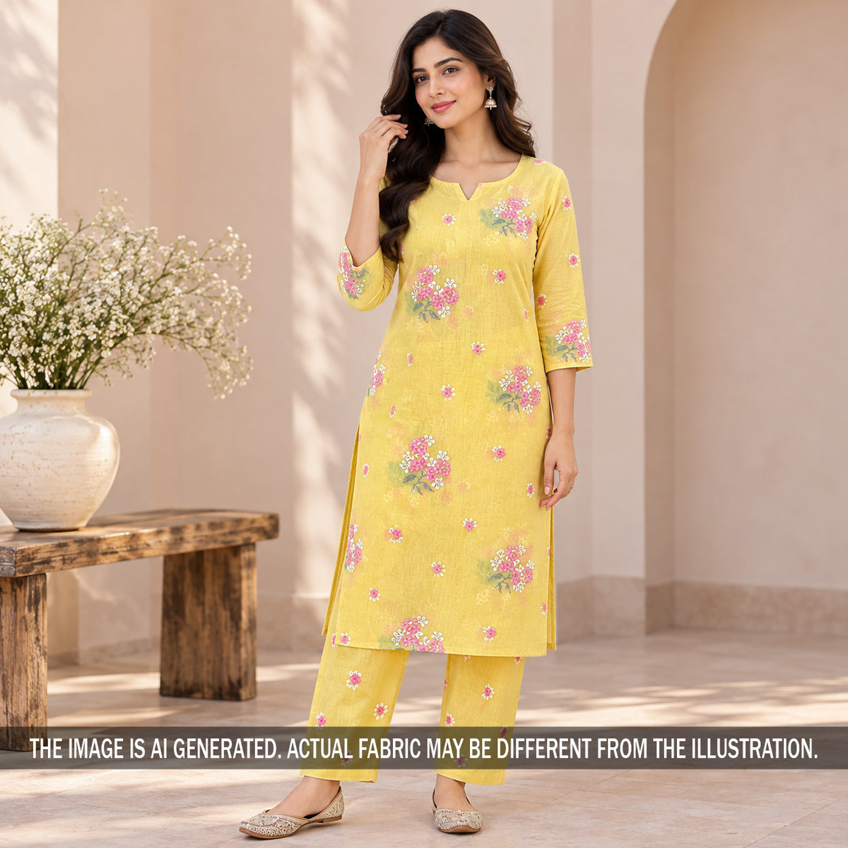 Thread Sequins Embroidered Mul Chanderi Fabric - F7483