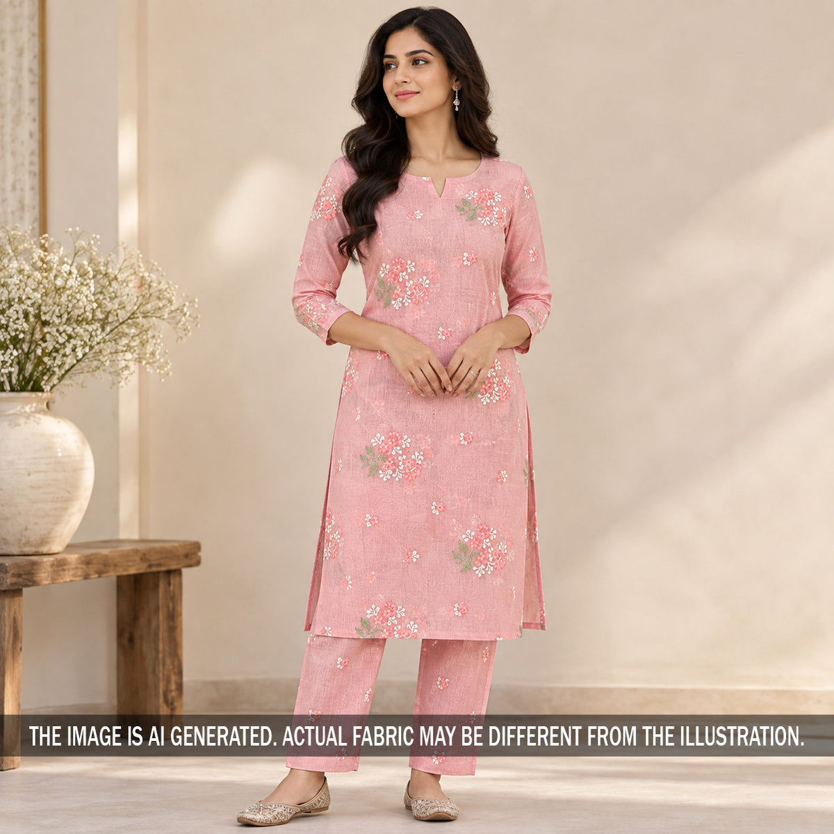 Thread Sequins Embroidered Mul Chanderi Fabric - F7482