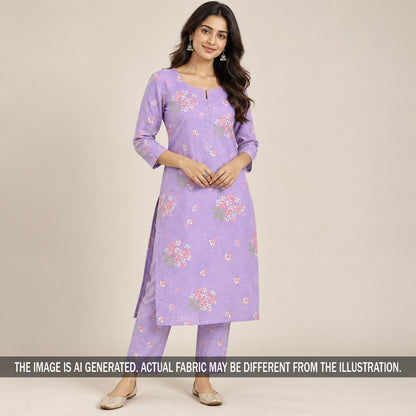 Thread Sequins Embroidered Mul Chanderi Fabric - F7481