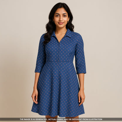 Denim Patch Work Fabric - F5006