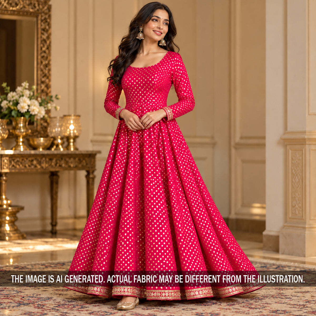 Zari Buti Brocade Fabric - F7492