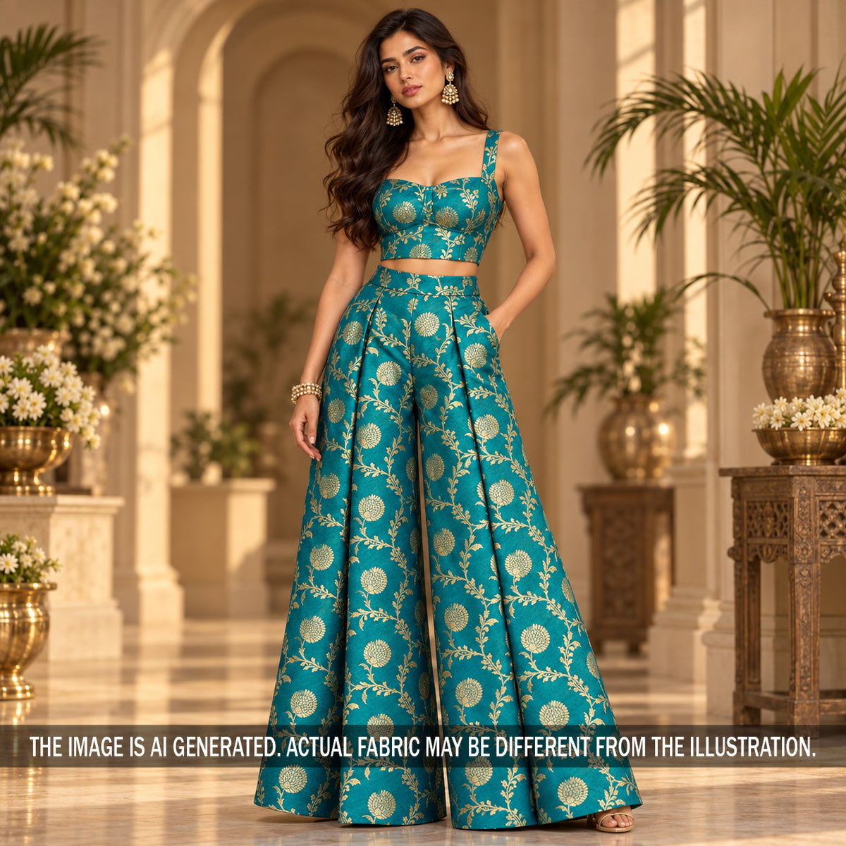 Banarasi Brocade Silk Fabric - F7494