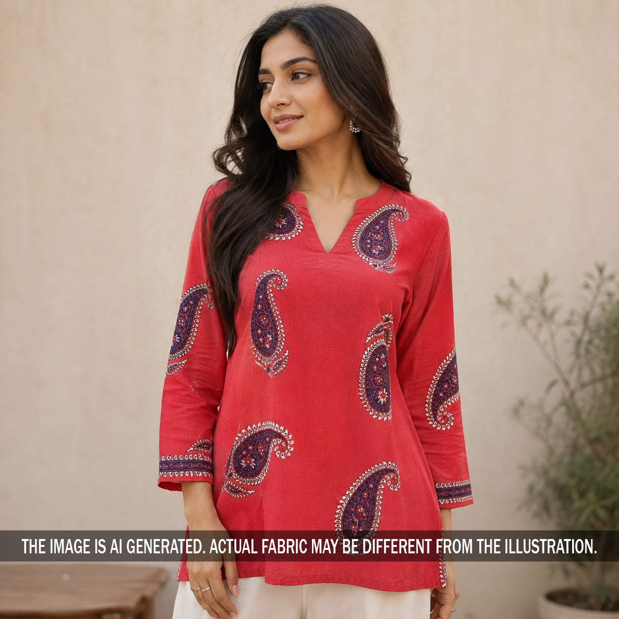 Printed Slub Cotton Fabric - F7342