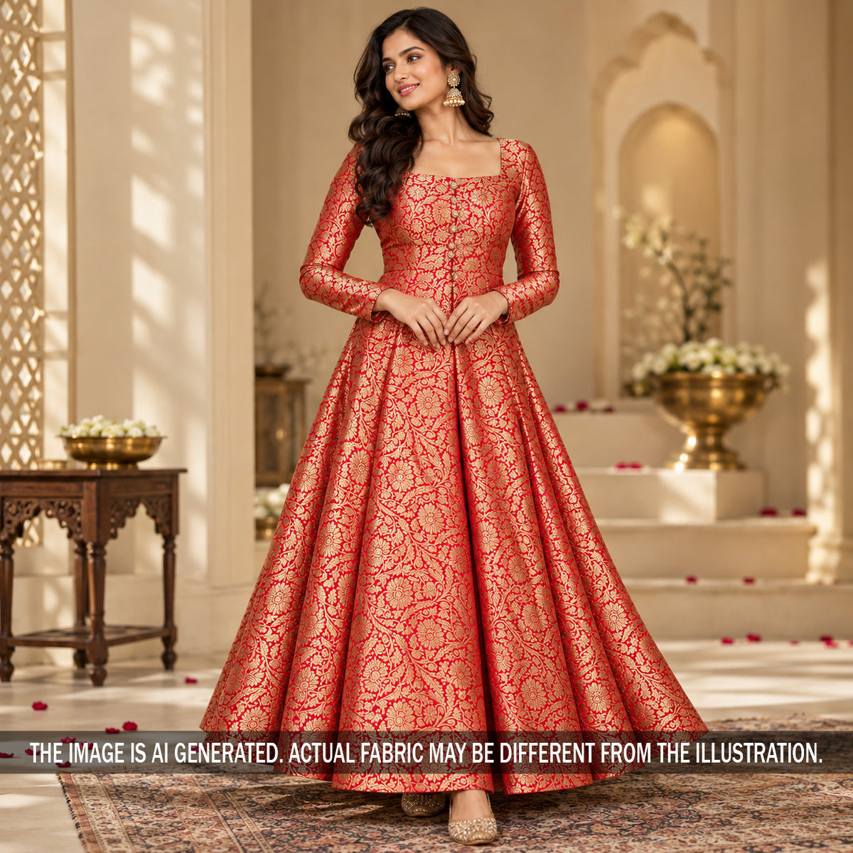 Banarasi Brocade Silk Fabric - F7498