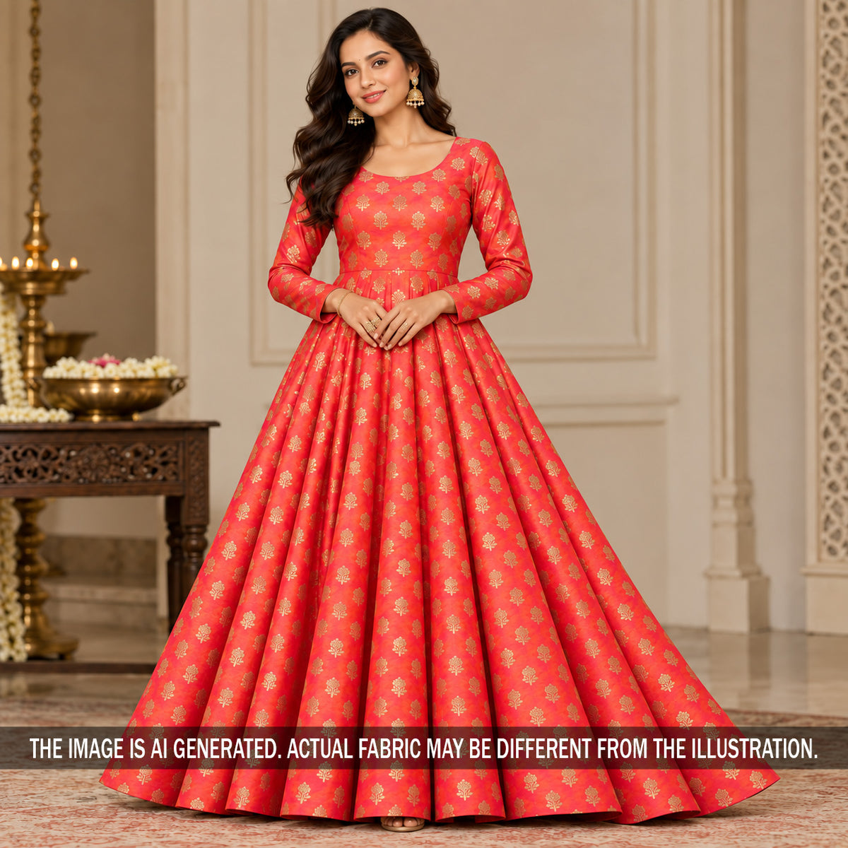 Banarasi Brocade Silk Fabric - F7496