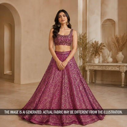 Zari Work Banarasi Silk Fabric - F7353
