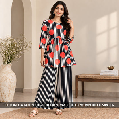 Stripes Modal Satin Fabric - F7378
