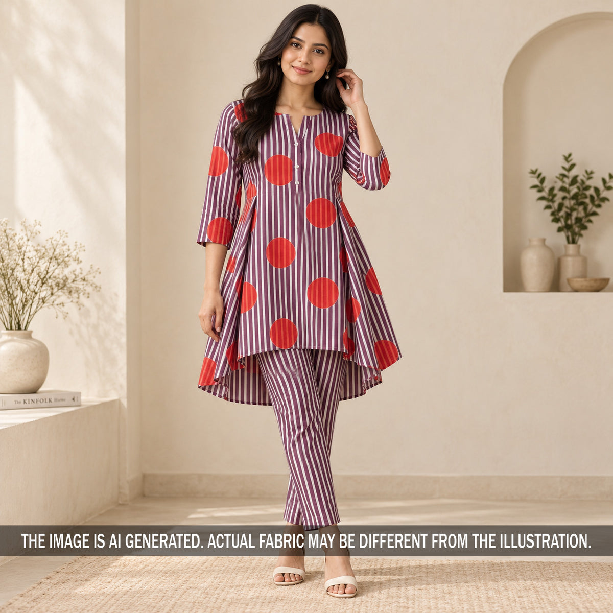 Stripes Modal Satin Fabric - F7380