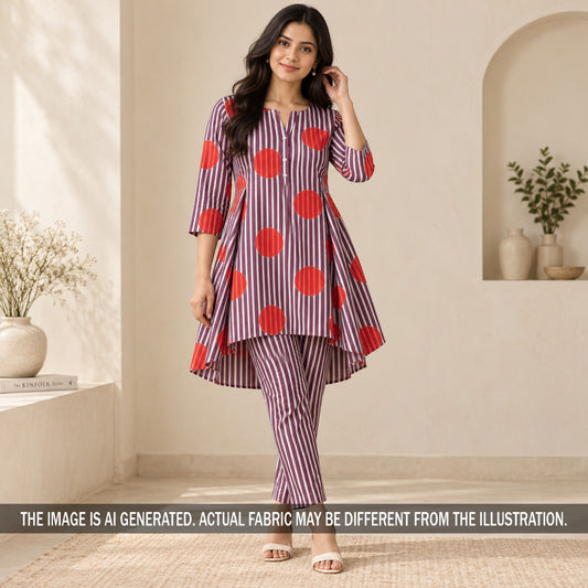 Stripes Modal Satin Fabric - F7380