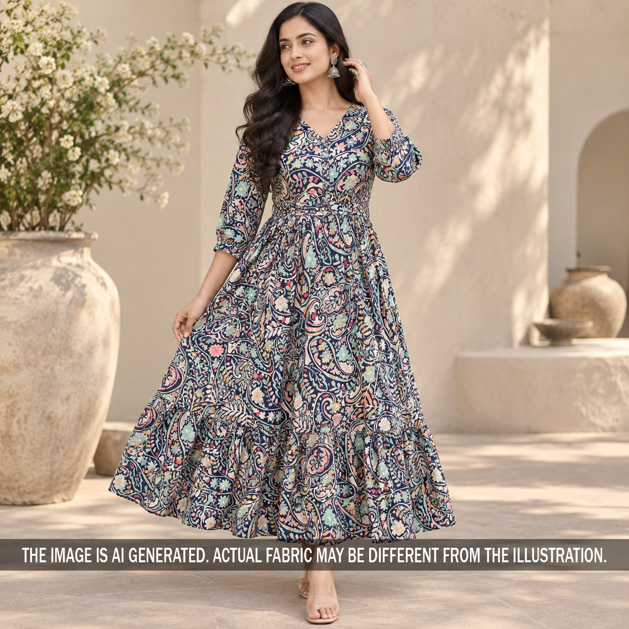 Printed Modal Satin Fabric - F7382