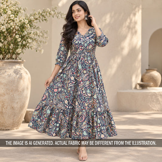 Printed Modal Satin Fabric - F7382