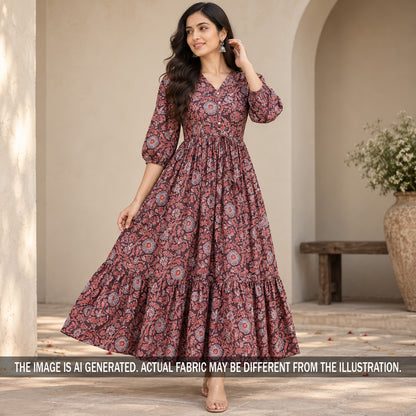 Printed Modal Satin Fabric - F7384