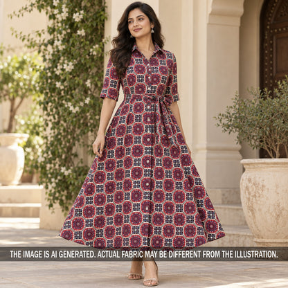 Printed Modal Satin Fabric - F7385