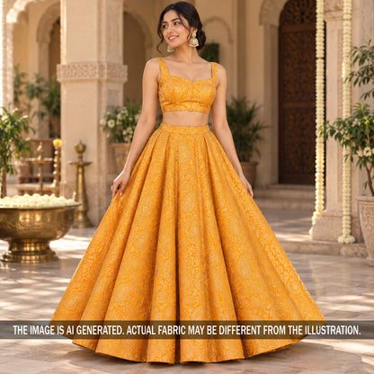 Zari Work Banarasi Silk Fabric - F7388