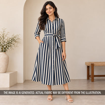 Stripes Modal Satin Fabric - F7393