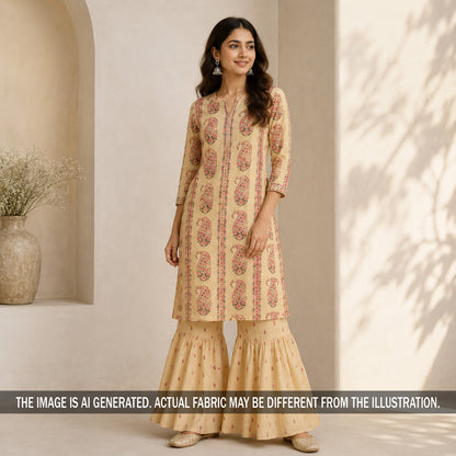 Printed Mul Chanderi Fabric - F7210