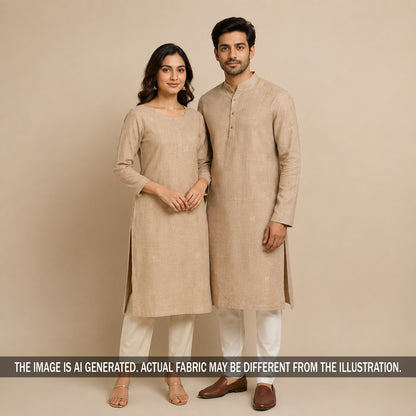 Zari Buti Work Chanderi Fabric - F7296