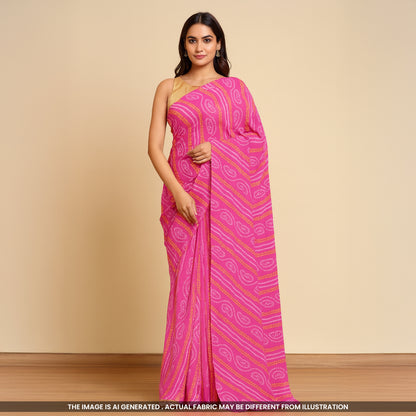 Bandhani Printed Georgette Fabric-F4408