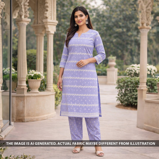 Chikankari Cotton Fabric - F6028