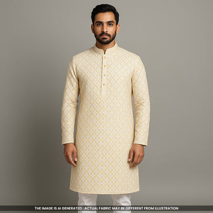 Dyeable Thread Sequins Embroidered Georgette Fabric-F3647