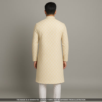 Dyeable Thread Sequins Embroidered Georgette Fabric-F3647