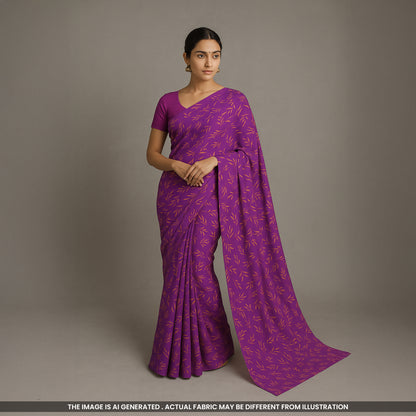 Foil Printed Rayon Cotton Fabric-F3666