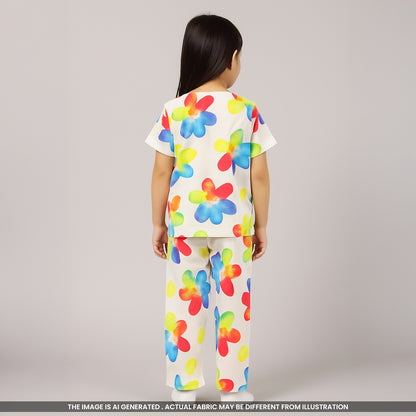 Flower Print Pure Cotton Fabric-F3683