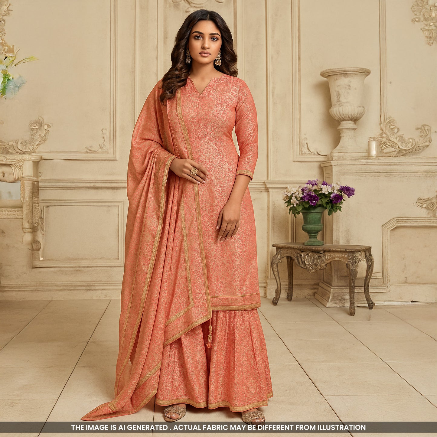 Self Jaquard Brocade Fabric-F4904