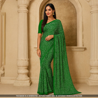 Leheriya Print Chinon Chiffon Fabric-F4923