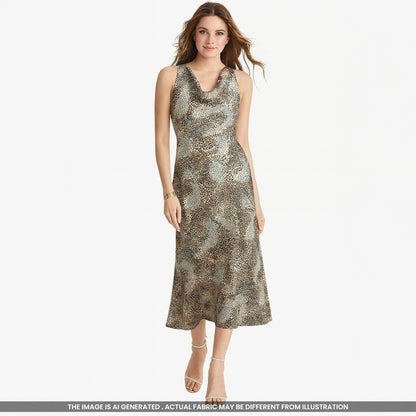 Animal Printed Satin Fabric- F4861