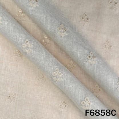 Thread Sequins Work Linen Fabric - F6858