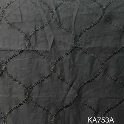 Thread Embroidered Chanderi Silk Fabric KA753
