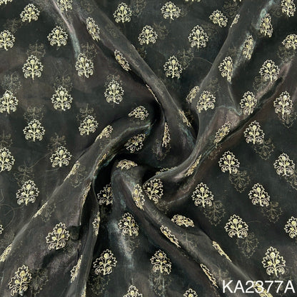 Zari Sequins Organza Fabric-KA2377