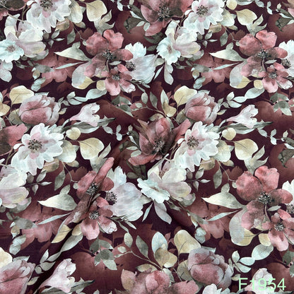 Printed Muslin Silk fabric-F1954