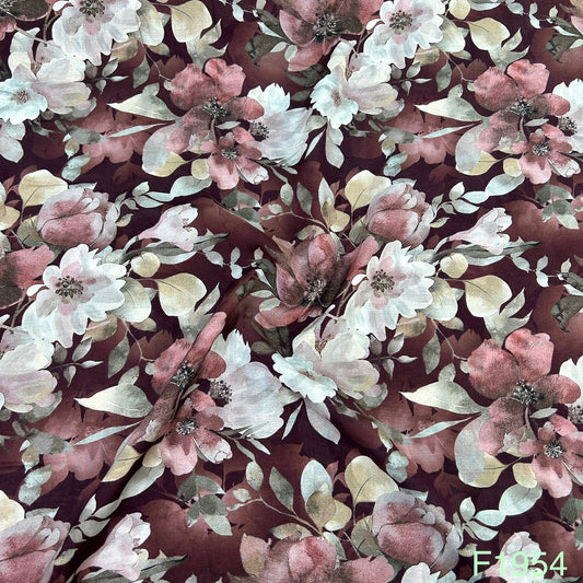 Printed Muslin Silk fabric-F1954